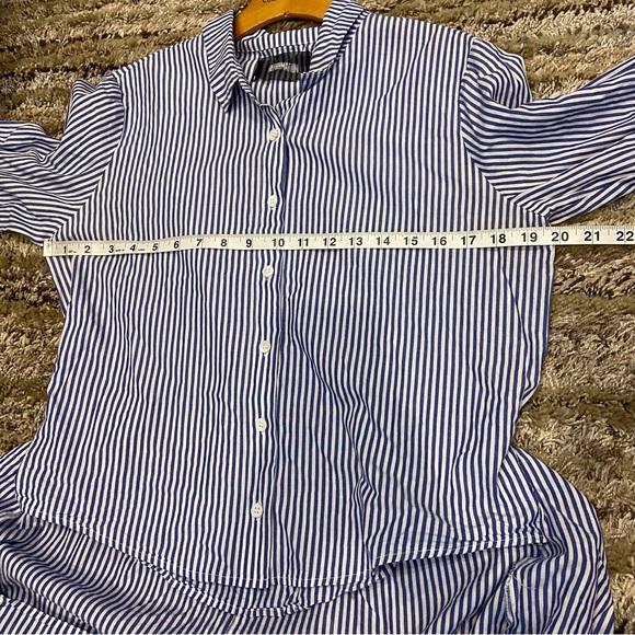 Reformation Medium Shirt Dress Wrap Skirt Button Down Striped - Picture 9 of 10